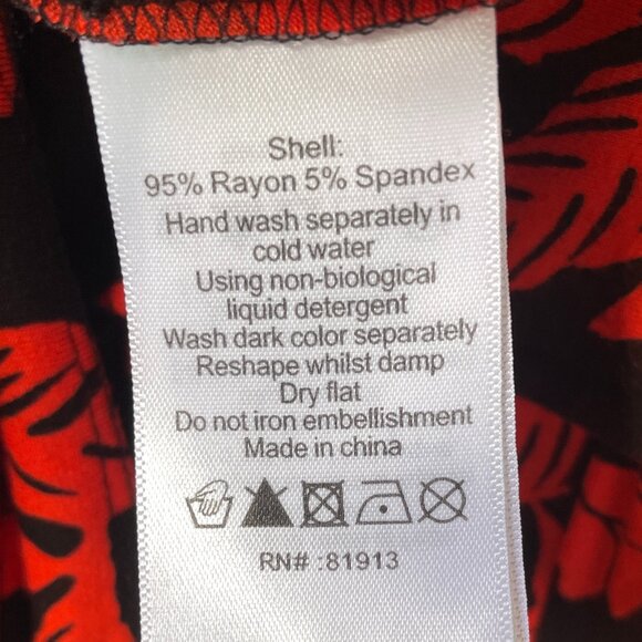 EUC Plenty by Tracy Reese Black/Red Floral Print Robin Dress in Women's X-Large - Picture 12 of 12